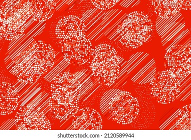 Light Red vector texture with disks. Glitter abstract illustration with blurred drops of rain. Pattern for textures of wallpapers.