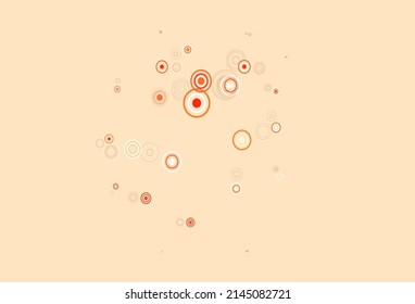Textura vectorial de color rojo claro con discos. Ilustración abstracta brillante con gotas borrosas de lluvia. Patrón para anuncios futuristas, folletos.