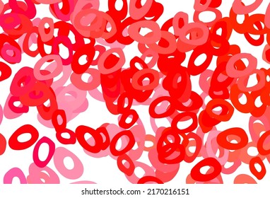Light Red vector texture with disks. Illustration with set of shining colorful abstract circles. Pattern for ads, leaflets.
