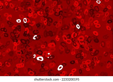 Light Red vector texture with disks. Blurred decorative design in abstract style with bubbles. Pattern of water, rain drops.