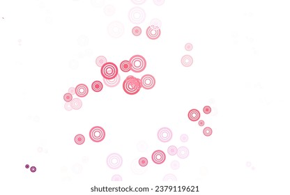 Textura vectorial de color rojo claro con discos. Diseño decorativo borroso en estilo abstracto con burbujas. Patrón para texturas de papel pintado.