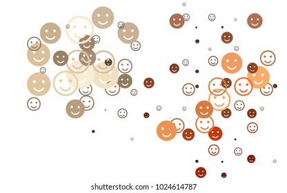 Light Red vector texture with happy smiles. Colorful gradient Smiles on white background. Pattern for ad, booklets, leaflets of celebrations.