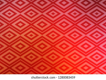 Light Red vector texture with lines, rhombuses. Colorful lines, squares on abstract background with gradient. Pattern for ads, posters, banners.