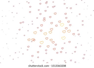 Light Red vector texture with lovely hearts. Blurred decorative design in doodle style with hearts. Pattern for carnival, festival romantic leaflets.
