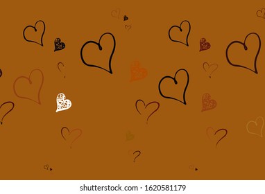 Light Red vector texture with lovely hearts. Beautiful celebration style hearts on abstract illustration. Pattern for marriage gifts, congratulations.