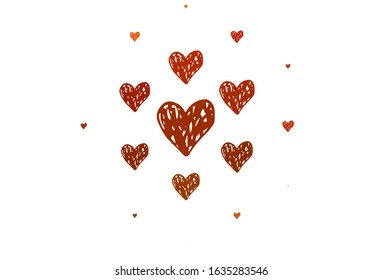Light Red vector texture with lovely hearts. Illustration with shapes of gradient hearts on blur backdrop. Design for a business advert of anniversary.