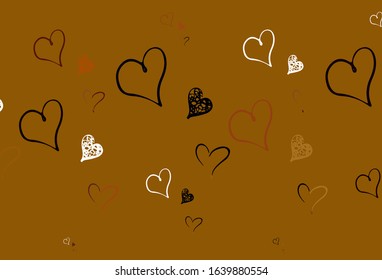 Light Red vector texture with lovely hearts. Beautiful celebration style hearts on abstract illustration. Pattern for marriage gifts, congratulations.