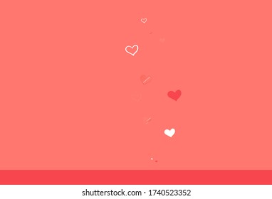 Light Red vector texture with lovely hearts. Beautiful abstract hearts on colorful gradient background. Design for a business advert of anniversary.