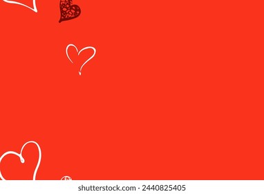 Textura vectorial rojo claro con corazones encantadores. Hermosos corazones abstractos sobre fondo de gradiente colorido. Patrón para regalos de matrimonio, felicitaciones.