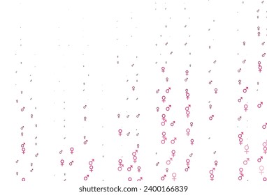 Light red vector texture with male, female icons. Modern abstract illustration with gradient male, female signs. Base design for dating websites.