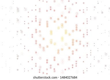 Light Red vector texture with mathematic symbols. Modern geometrical illustration with numerals. Template for landing page of typography.