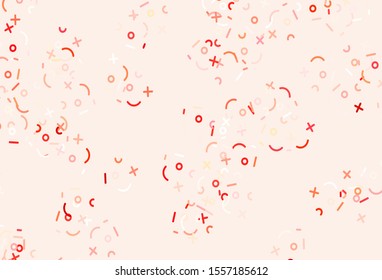 Light Red vector texture with mathematic symbols. Modern geometrical illustration with numerals. Smart design for university advert.