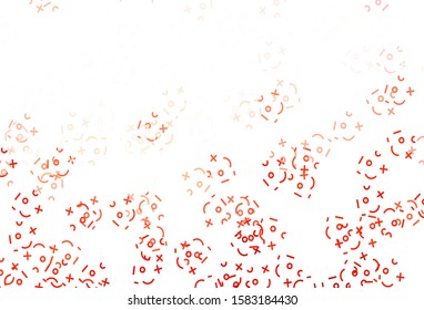 Light Red vector texture with mathematic symbols. Illustration with Numeral symbols on abstract template. Best design a poster, banner of a math college.