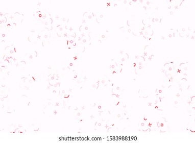 Light Red vector texture with mathematic symbols. Shining colorful illustration with isolated Digit signs. Best design a poster, banner of a math college.