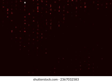Light Red vector texture with mathematic symbols. Shining colorful illustration with isolated Digit signs. Template for cell phone backgrounds.
