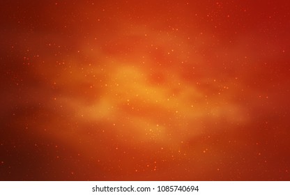 Light Red vector texture with milky way stars. Glitter abstract illustration with colorful cosmic stars. Smart design for your business advert.