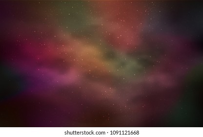 Light Red vector texture with milky way stars. Space stars on blurred abstract background with gradient. Template for cosmic backgrounds.