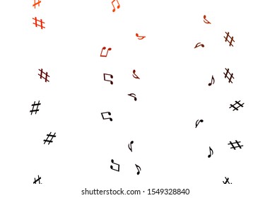 Light Red vector texture with musical notes. Decorative design in abstract style with music shapes. Pattern for school ad, booklets.