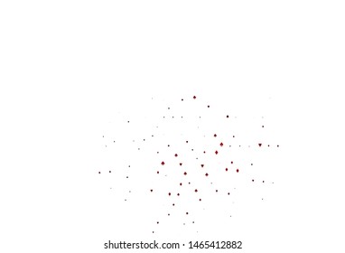 Light Red vector texture with playing cards. Colorful gradient with signs of hearts, spades, clubs, diamonds. Design for ad, poster, banner of gambling websites.