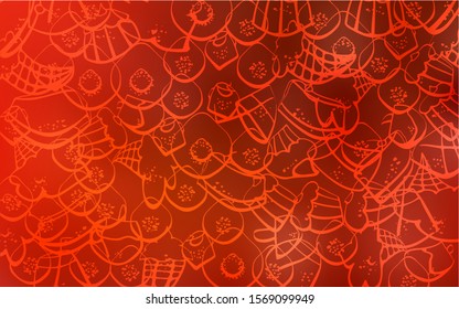 Light Red vector texture with sweets, candies. Blurred decorative design of desserts in doodle style. Pattern for menu of cafes and restaurants.