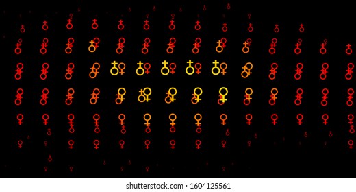 Light Red vector texture with women's rights symbols. Colorful illustration with gradient feminism shapes. Design for International Women’s Day.
