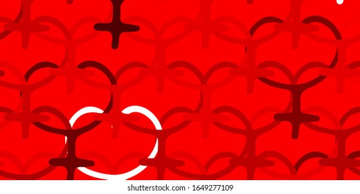 Light Red vector texture with women's rights symbols. Colorful feminism symbols with a gradient in modern style. Best design to show the power of women.