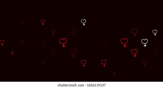 Light Red vector texture with women's rights symbols. Simple design in abstract style with women’s rights activism. Best design to show the power of women.