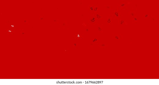 Light Red vector texture with women's rights symbols. Colorful feminism symbols with a gradient in modern style. New design for applications.