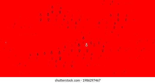 Light Red vector texture with women's rights symbols. Abstract illustration with a depiction of women's power. Elegant design for wallpapers.