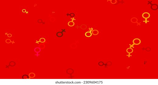 Light Red vector texture with women's rights symbols. Colorful illustration with gradient feminism shapes. New design for your web apps.