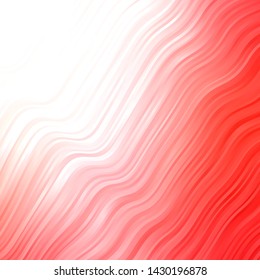 Light Red vector texture with wry lines. Abstract illustration with gradient bows. Pattern for booklets, leaflets.