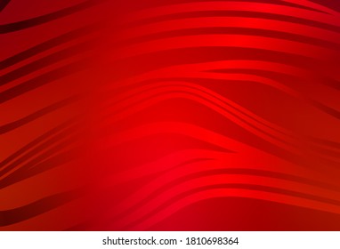 Light Red vector texture with wry lines. Brand new colorful illustration in curved style. Brand new design for your ad.