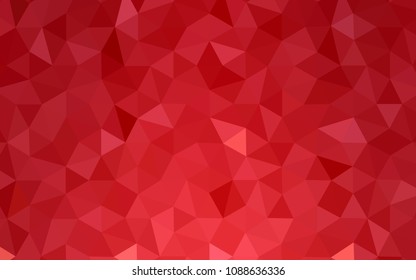 Light Red vector triangle mosaic template. Creative geometric illustration in Origami style with gradient. New template for your brand book.