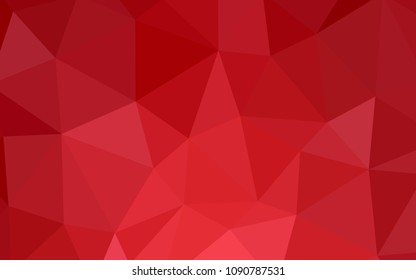 Light Red vector triangle mosaic template. Creative geometric illustration in Origami style with gradient. Textured pattern for your backgrounds.