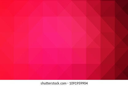 Light Red vector triangle mosaic template. Elegant bright polygonal illustration with gradient. A completely new template for your banner.