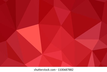 Light Red vector triangle mosaic cover. Creative illustration in halftone style with triangles. Best triangular design for your business.