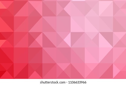 Light Red vector triangle mosaic template. Colorful illustration in abstract style with triangles. The template for cell phone's backgrounds.