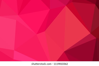 Light Red vector triangle mosaic texture. Creative geometric illustration in Origami style with gradient. The best triangular design for your business.