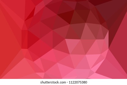 Light Red vector triangle mosaic cover with a diamond. Illustration in Origami style with gradient.  Pattern for a brand book's backdrop.