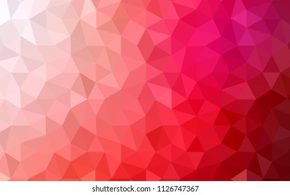 Light Red vector triangle mosaic texture. Elegant bright polygonal illustration with gradient. Template for cell phone's backgrounds.