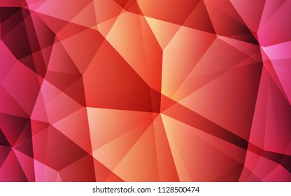 Light Red vector triangle mosaic texture. Elegant bright polygonal illustration with gradient. New template for your brand book.