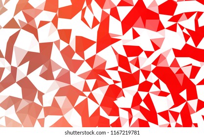 Light Red vector triangle mosaic template. Shining colorful illustration with triangles. A completely new design for your leaflet.