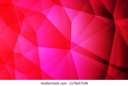 Light Red vector triangle mosaic template. Shining colorful illustration with triangles. Completely new template for your banner.