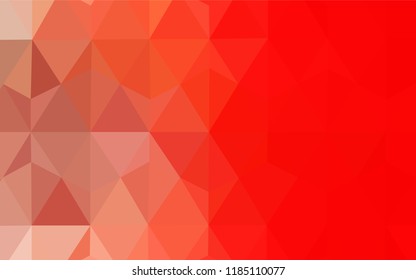 Light Red vector triangle mosaic cover. Geometric illustration in Origami style with gradient.  Best triangular design for your business.