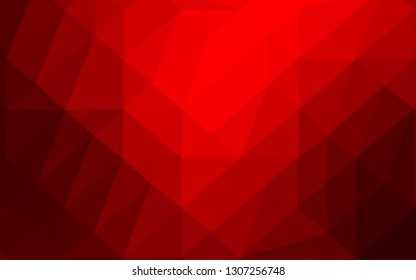 Light Red vector triangle mosaic template. Glitter abstract illustration with an elegant design. Triangular pattern for your business design.