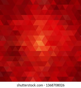 Light Red vector triangle mosaic template. Shining illustration, which consist of triangles. Completely new design for your business