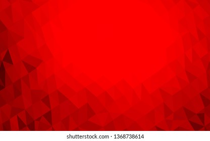 Light Red vector triangle mosaic texture. An elegant bright illustration with gradient. Template for your brand book.