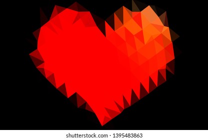 Light Red vector triangle mosaic texture. Triangular geometric sample with gradient.  Template for a cell phone background.