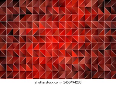 Light Red vector triangle mosaic template. Shining colorful illustration with triangles. Textured pattern for your backgrounds.