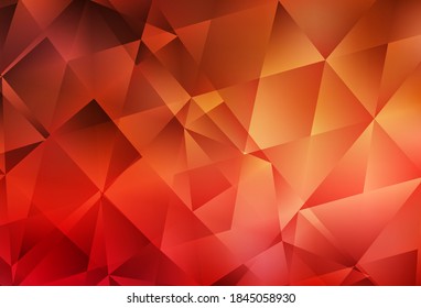 Textura de mosaico del triángulo del vector rojo claro. Muestra geométrica triangular con gradiente.  Nueva plantilla para tu libro de marcas.